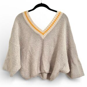 Urban Outfitters Alex Cozy Wool Blend Dolman Sweater Grey Yellow Medium